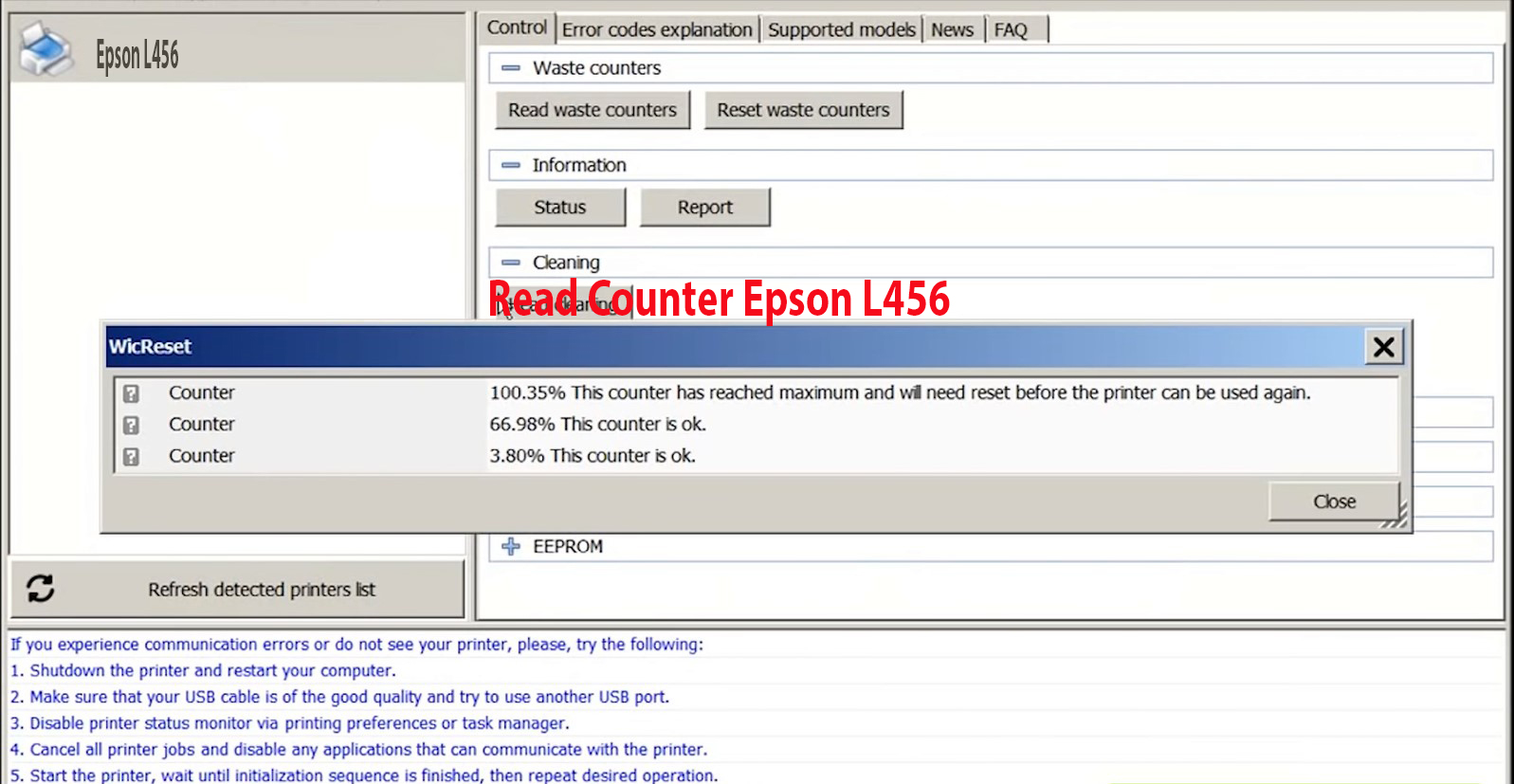 Reset Epson L456 Step 2